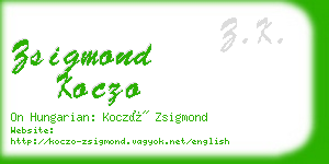 zsigmond koczo business card